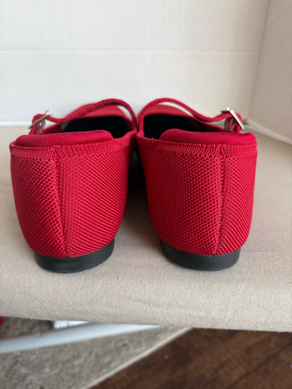 Ailicozy Women Sz 8.5 Red mesh Mary Jane Ballet Flats  Comfortable Slip-On Shoe - Picture 7 of 10
